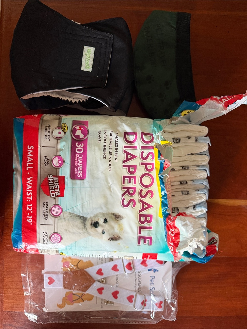Doggy kit. Disposable Diapers Small Waist 12-19" - Pack of 30 - White
